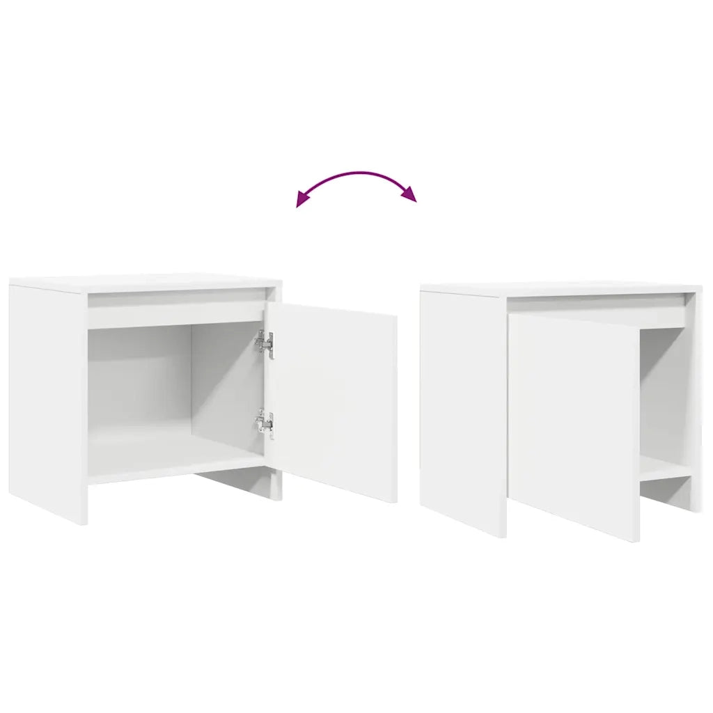 Comodini 2 pz Bianchi 45x34x44,5 cm in Truciolato cod mxl 30463