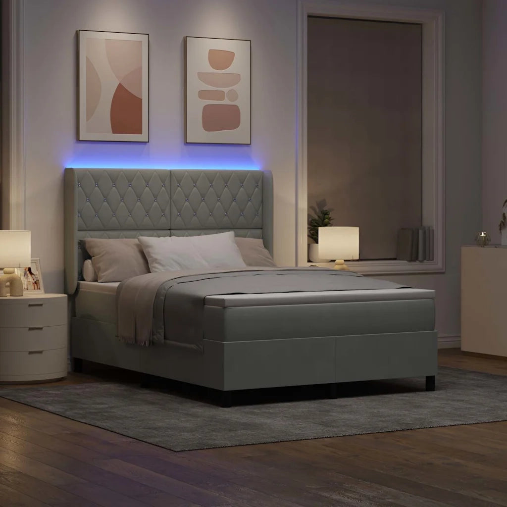 Letto a molle con testiera Grigio chiaro 140 x 200 cm Velluto 3343814