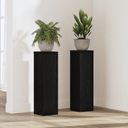 Supporti per piante 2 pcs rovere nero 17x17x60 cm legno ingegnerizzato