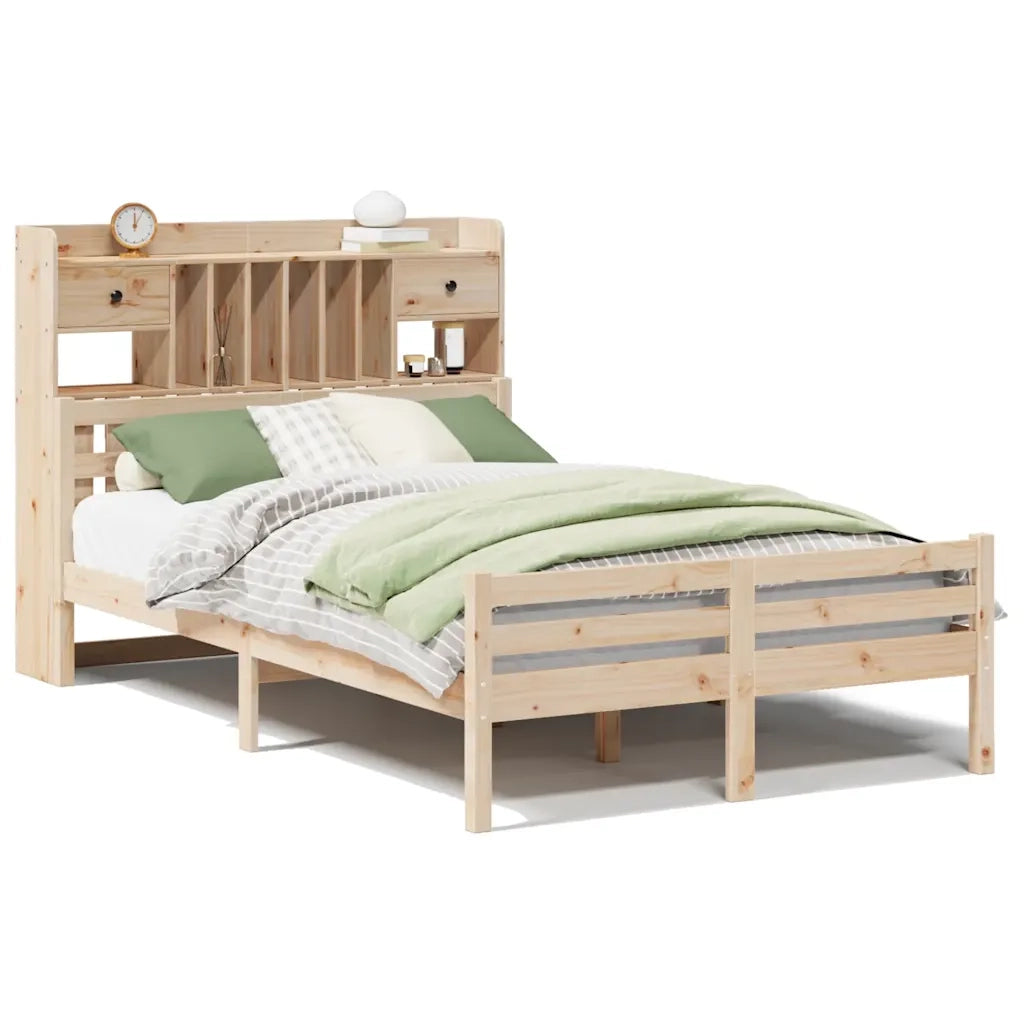 Letto Libreria senza Materasso 135x190 cm in Legno di Pino 3322253