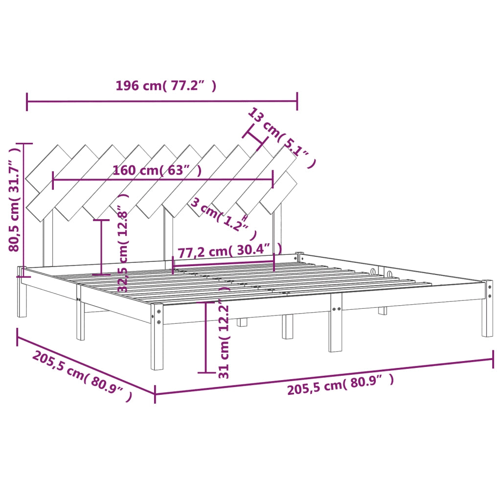 Giroletto Bianco 200x200 cm in Legno Massello 3104889