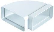 CURVA ORIZZONTALE DI TIPO RETTANGOLARE PER AERAZIONE CANALIZZATA mm. 150x70, col. Bianco