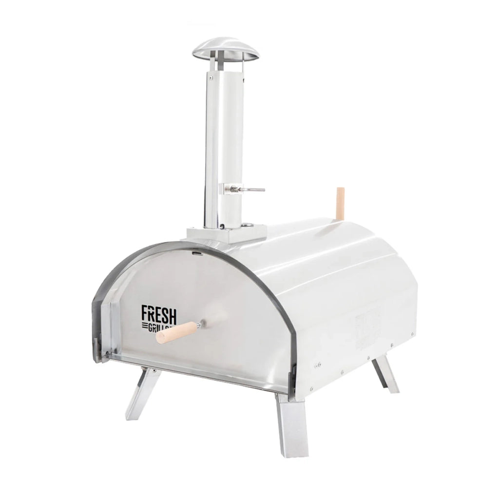 Forno da tavolo per pizza all'aperto 35cm in Acciaio Inox Extra Large Alimentazione a Legno Carbone Pellets