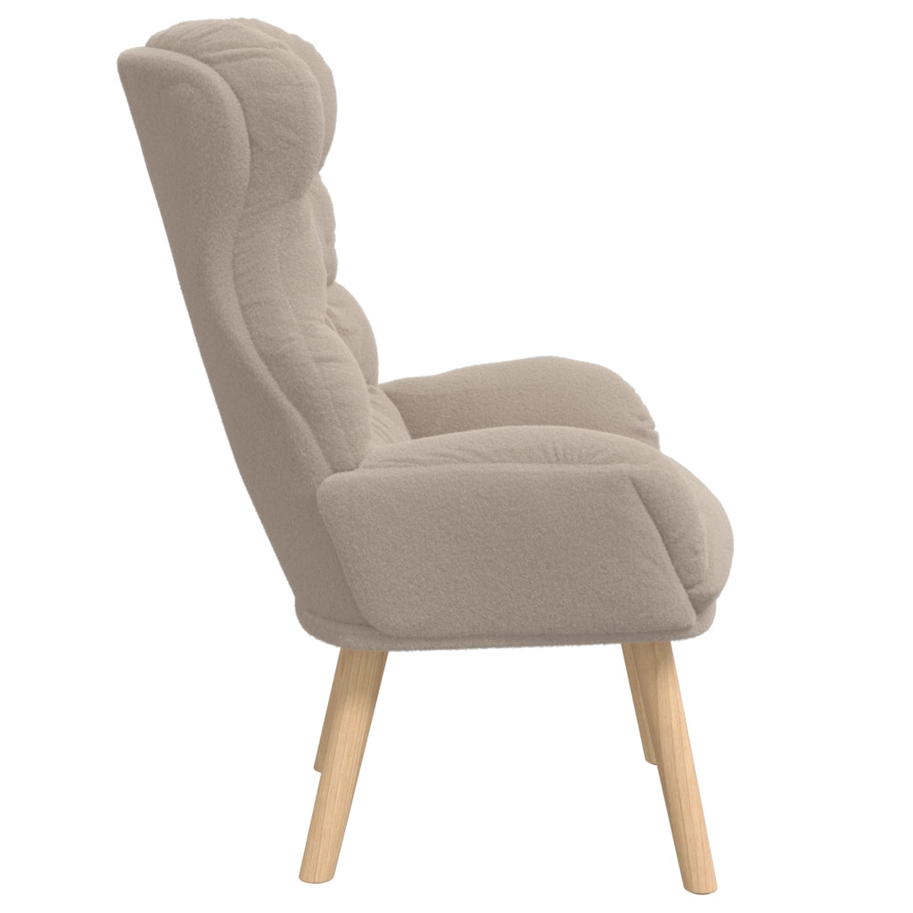 Poltrona Rilassante in Tessuto Similpelliccia Grigio Chiaro