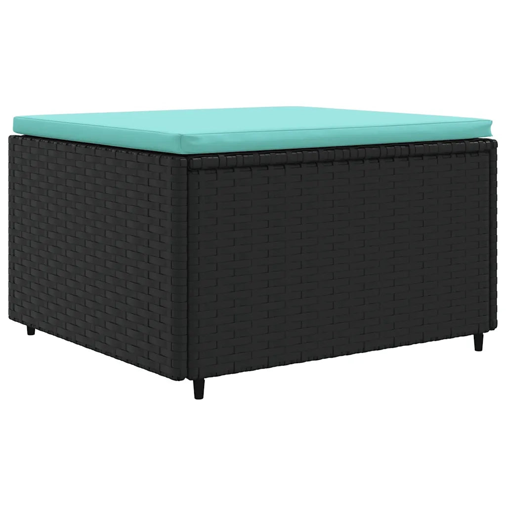 Set Mobili da Giardino 6 pz con Cuscini in Polyrattan Nero