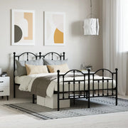 Giroletto con Testiera e Pediera-Struttura Letto Metallo Nero 120x190 cm 376842