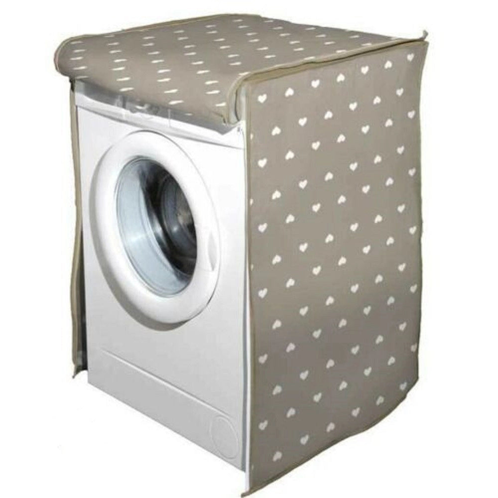 Trade Shop - Coprilavatrice Copri Lavatrice Telo Prottetivo 65x55x85cm Cerniera Cuori 736780 -