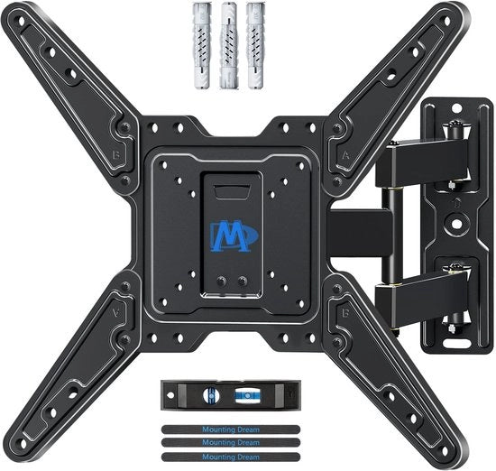 Supporto per TV regolabile, inclinabile e estensibile, adatto per la maggior parte delle TV LED, LCD e OLED da 26 a 55 pollici con massimo VESA 400x400mm fino a 27 kg, MD2413-MX-021