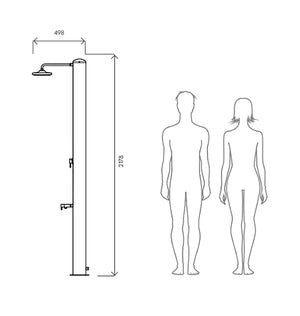 Doccia Solare da Giardino 28L Miscelatore e Lavapiedi Tevere B Bianco Perla