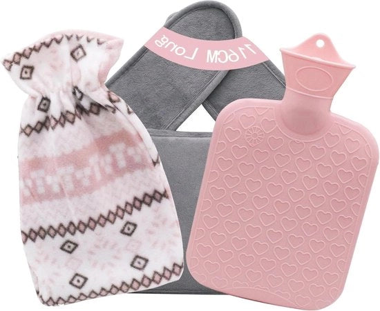 Termo Flacone 3 in 1 con Copertura di Primo Livello di Gomma Naturale e Piumino Artificiale morbido - Tende a mantenere caldo in inverno - Riscalda e allevia la colonna vertebrale
