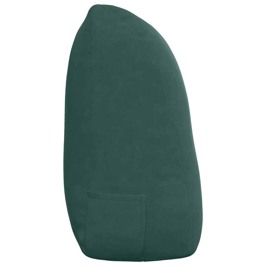 Cuscino per Schiena | Cuscino dorsale Verde Scuro 120 x 24 x 50 cm Velluto