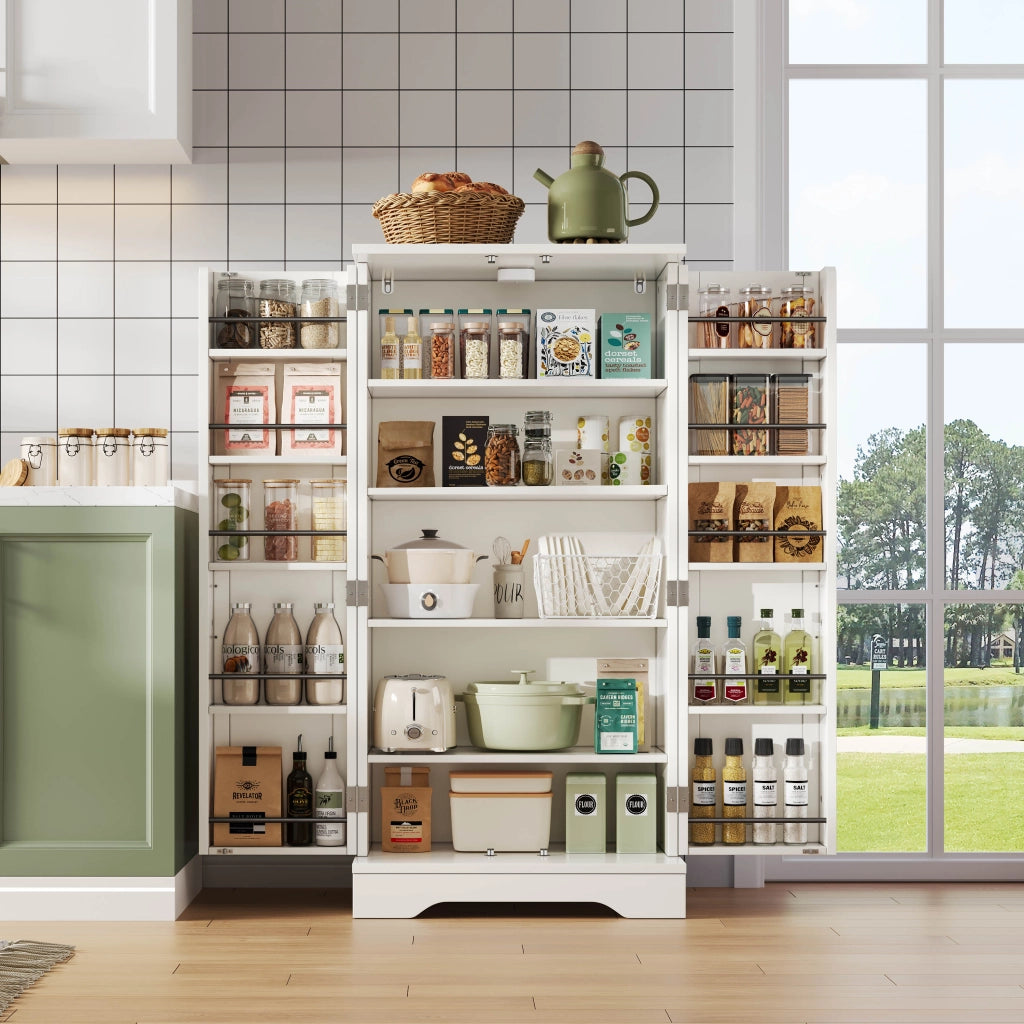 Mobile contenitore con LED sensore, 2 ante e ripiano regolabile, per cucina sala da pranzo e soggiorno, 120 × 60 × 40 cm