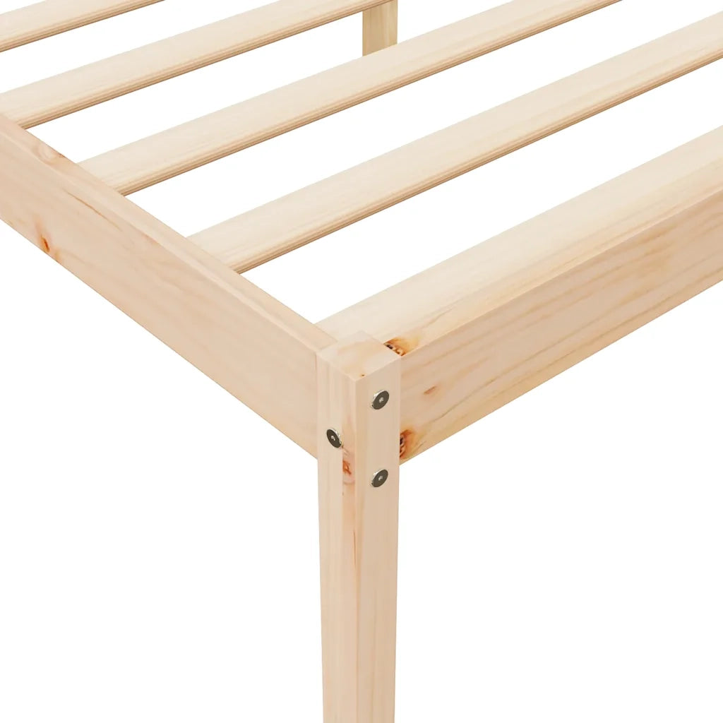 Letto per Anziani 90x190 cm Single in Legno Massello di Pino 810579