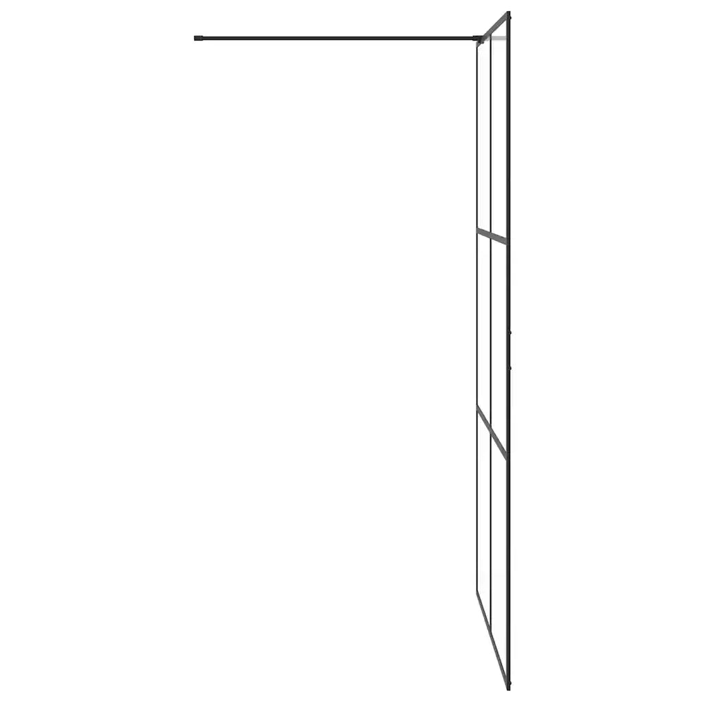 Parete per Doccia Walk-in Vetro Trasparente ESG 115x195cm Nera