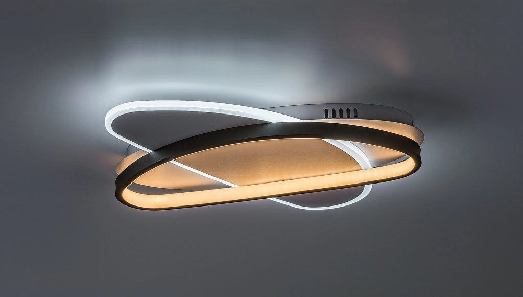 Plafoniera LED dimmerabile Brantiel bianco nero 57W