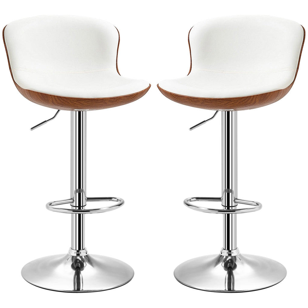 Set 2 Sgabelli da Bar Regolabili in Altezza ¨C Xylo ¨C Seduta Girevole Metallo Crema