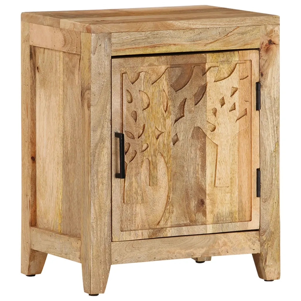 Comodino | Armadio da Notte | Mobiletto da notte 40x30x50 cm in Legno Massello di Mango