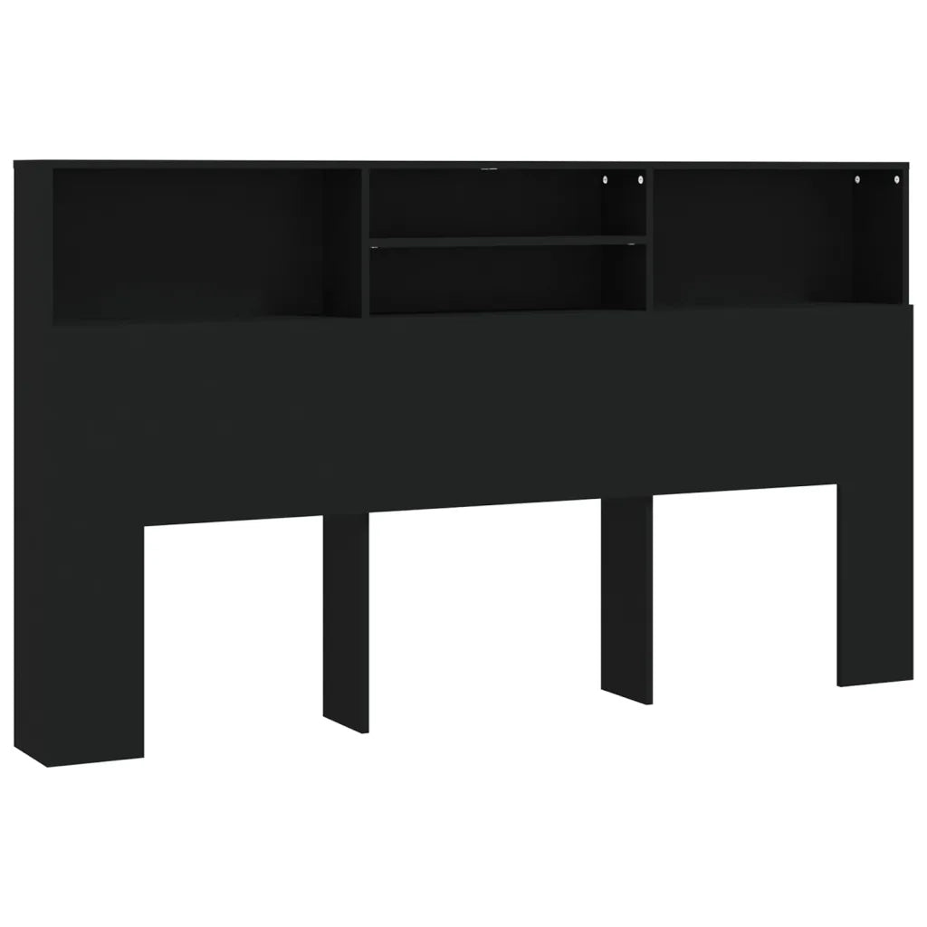 Testiera con Contenitore-Testata del letto Nera 180x19x103,5 cm