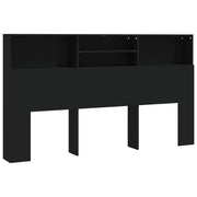 Testiera con Contenitore-Testata del letto Nera 180x19x103,5 cm