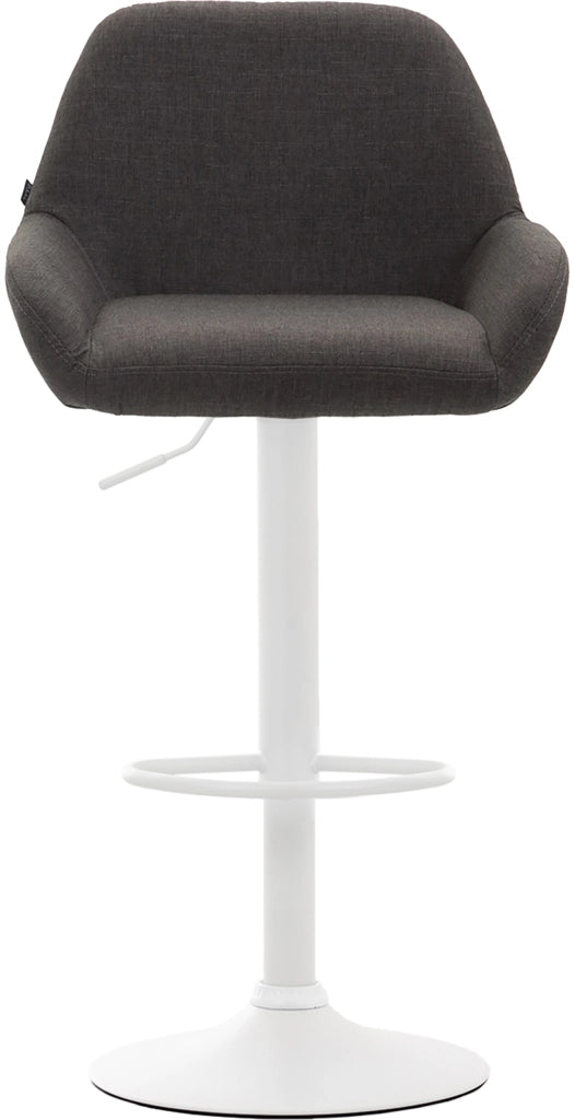 Set 2 Sgabelli Braga in tessuto grigio scuro,bianco