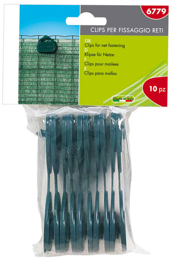 Set 10 Clips per Fissaggio Reti Ombreggianti Frangivista e Antigrandine Rama