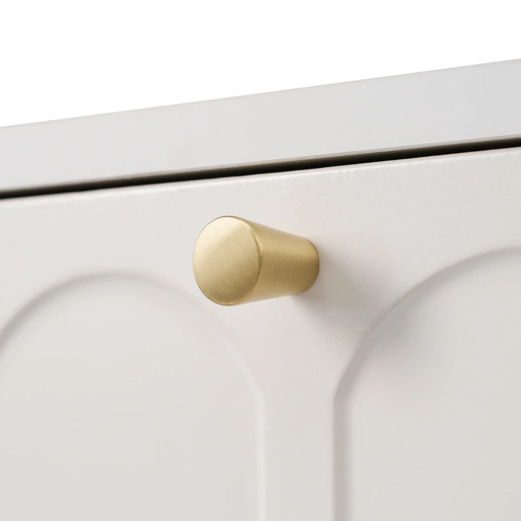 Cassettiera da Trucco con 2 Cassetti, Bianco Crema, 100x45x76.5 cm