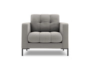 Cosmopolitan Design - Poltrona "Bali" in tessuto strutturato grigio chiaro 