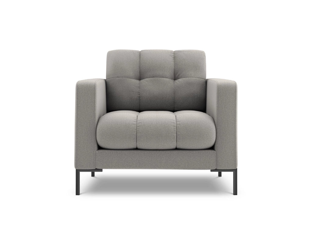 Cosmopolitan Design - Poltrona "Bali" in tessuto strutturato grigio chiaro 