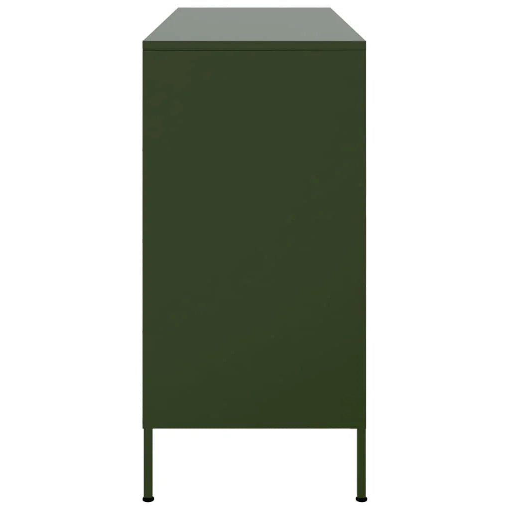 Credenza cassettiera armadio contenitore organizer cucina soggiorno salotto oliva 1005 x 39 x 79 cm acciaio verde 02_0036570