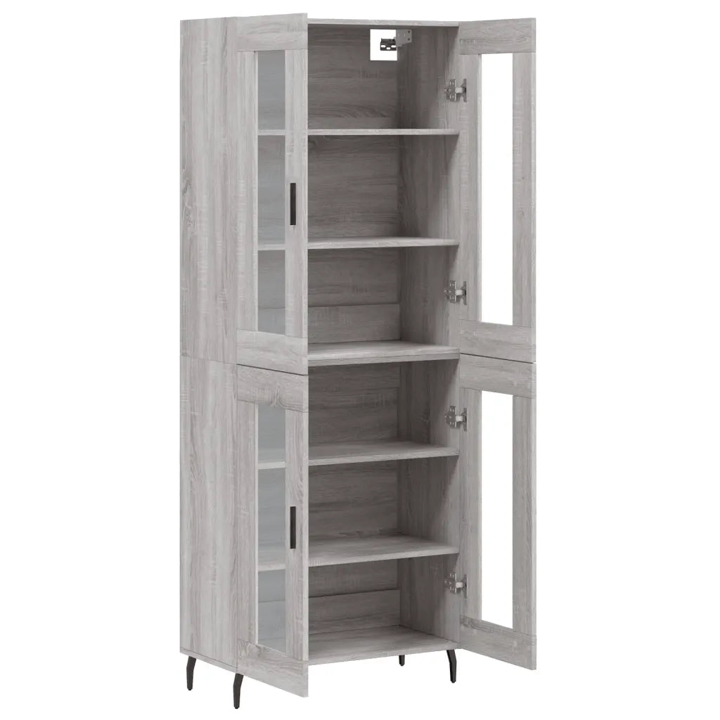 Credenza Grigio Sonoma 69,5x34x180 cm in Legno Multistrato 3198295