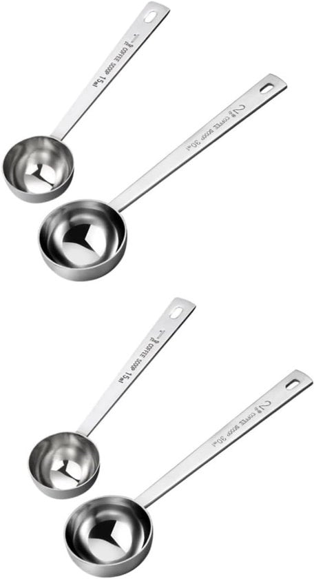 Set di misuratori da cucina in acciaio inossidabile da 4 pezzi con 15-30 ml, set di misuratori per caffè, set di misuratori per pentole e ciotole, set di misuratori per farina e caffè, set di misuratori per cucina.