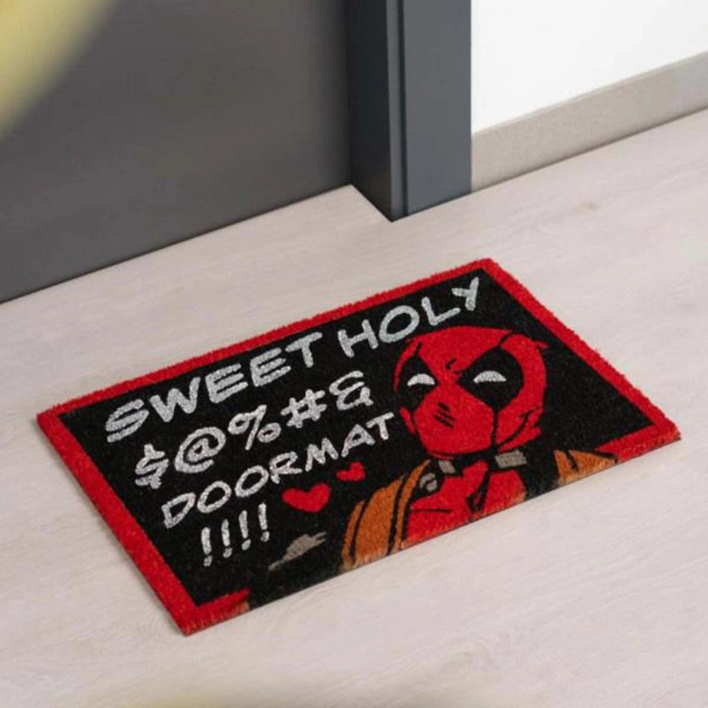 Zerbino Decorativo Motivo Deadpool 40x60cm Antiscivolo Nero / Rosso MARVEL