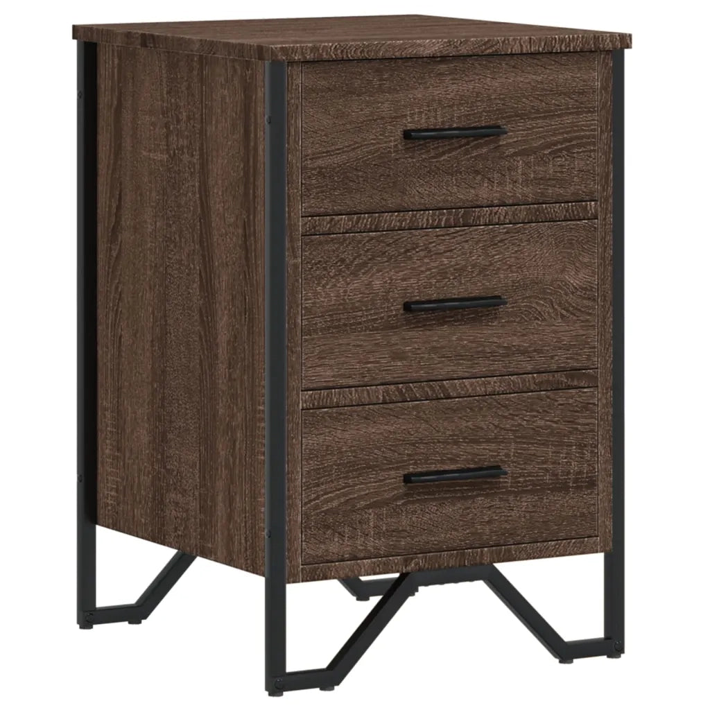 vidaXL Comodino Rovere Marrone 40x41x60 cm in Legno Multistrato
