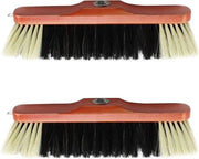 Aspirapolvere a due pale per pavimento senza filo con vite e setole di crine di cavallo - setole di crine di cavallo in legno di betulla - circa 30 cm - Set di 2 aspirapolvere con vite