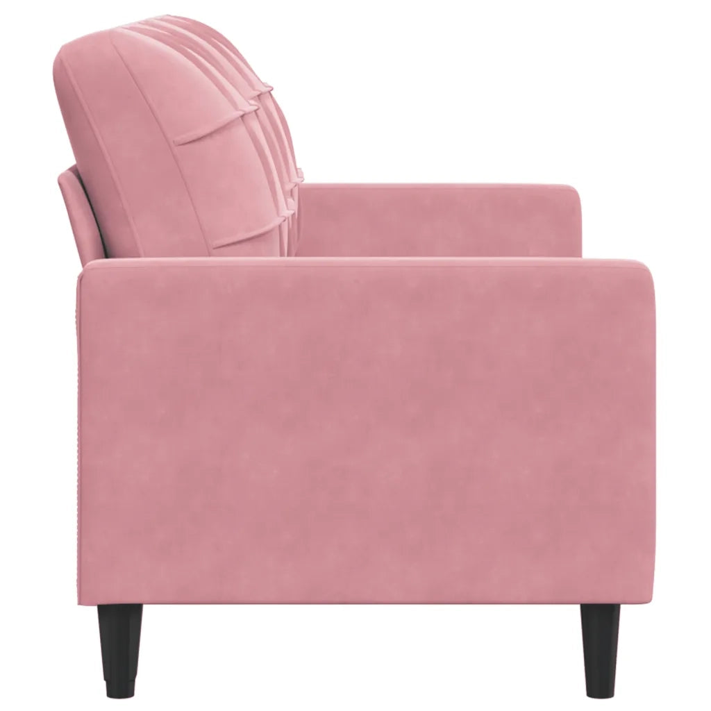 Divano a 2 Posti Rosa 140 cm in Velluto