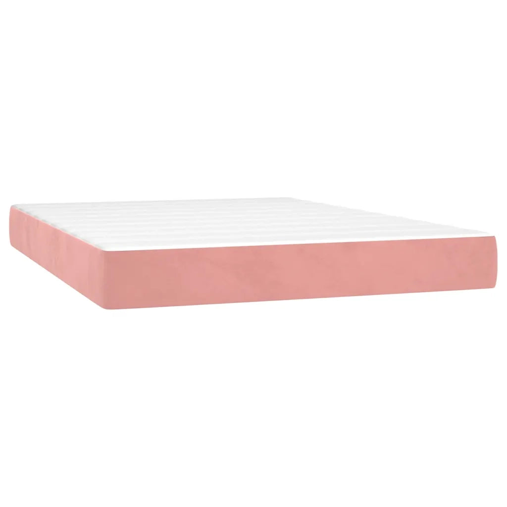Materasso a Molle Insacchettate-Materasso per letto Rosa 140x210x20 cm in Velluto