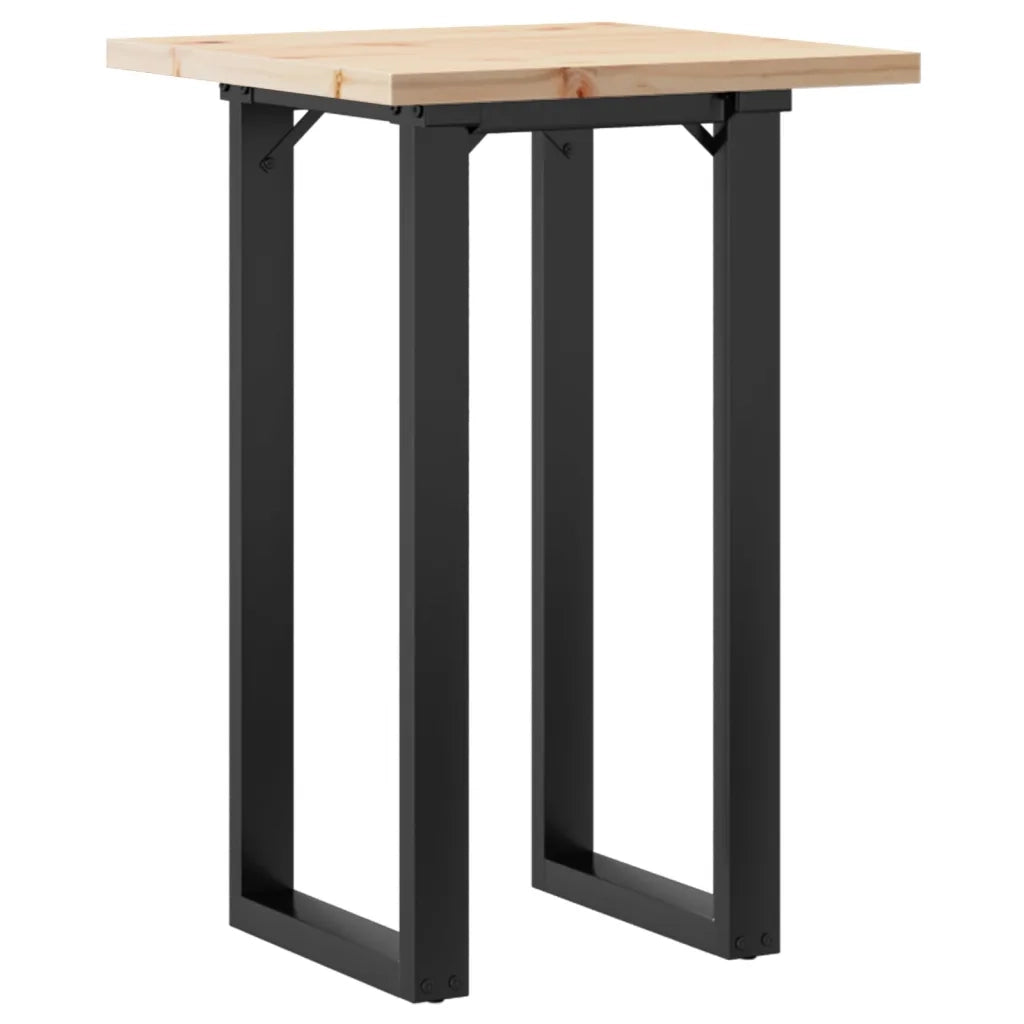 Tavolo da Pranzo | Tavolo da cucina Telaio a O 50x50x75,5 cm Legno Pino e Acciaio