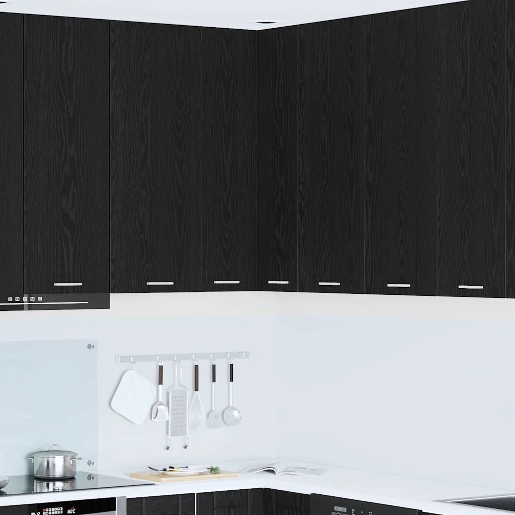 Armadio pensile con porta Rovere Nero e Bianco 57 x 57 x 100 cm 884371