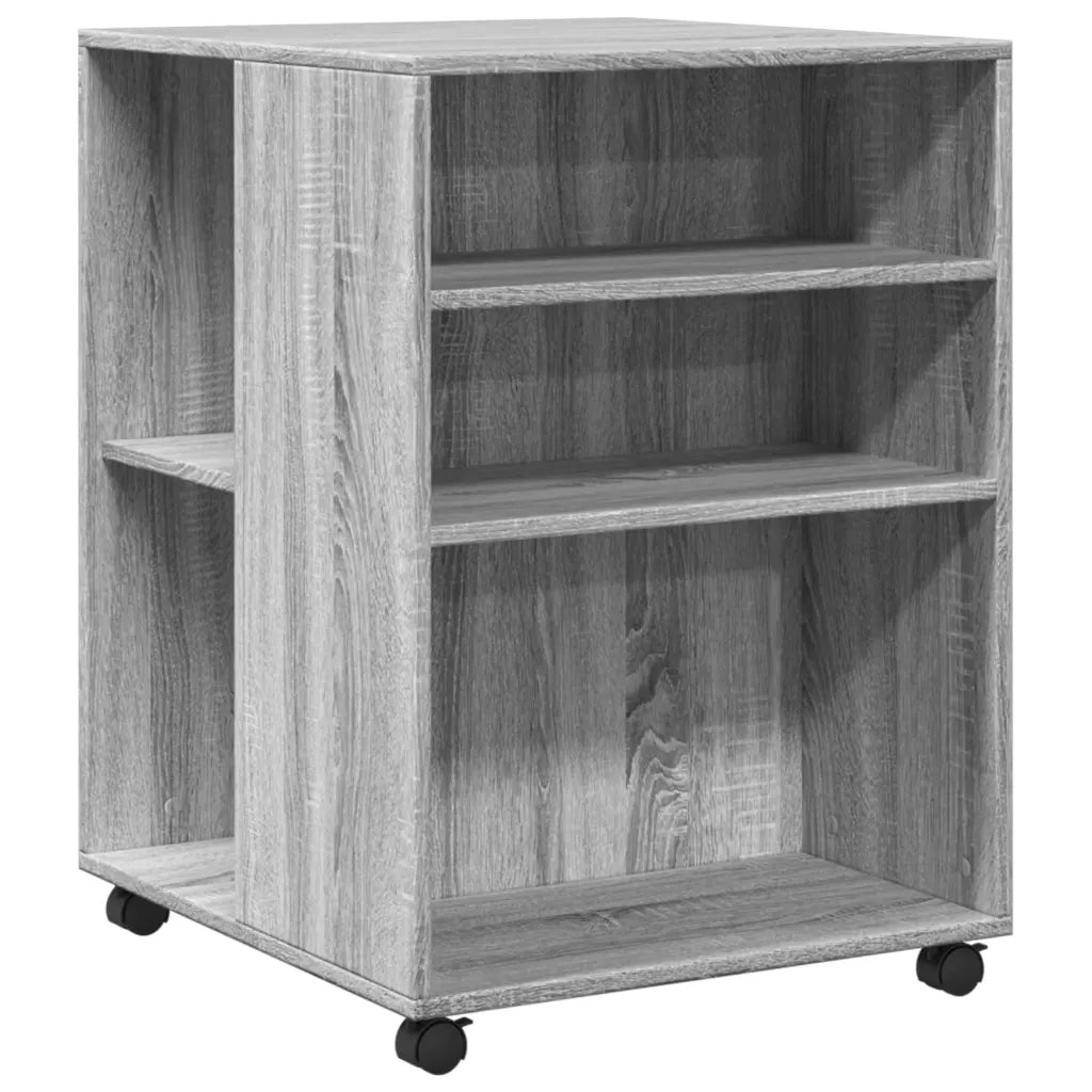 Tavolino con Ruote Grigio Sonoma 55x60x78 cm in Truciolato