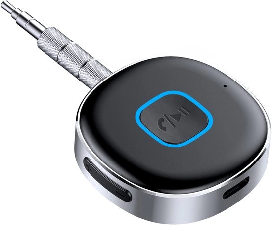 Adattatore Bluetooth portatile per auto, ricevitore audio Bluetooth senza fili per auto/audio domestico/telefonini con cavo/parlanti.