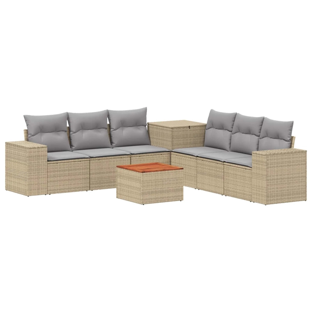 Set di divani 8 pz Beige e Grigio Chiaro 3448505