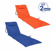 Stuoia Lettino Spiaggia 2pz Spiaggina Mare Prendi Sole Pieghevole Vari Colori