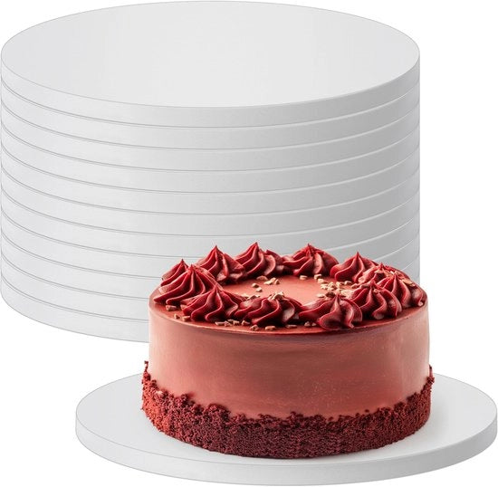 Torta Bordo 30 cm - 12 mm Diametro - Disco per Torta - Sottopiatto Multistrato con Tessitura - Resistentente all'Umidità e al Grasso - Base Solida per Presentazioni di Torta - Disco per Torta in Cartone