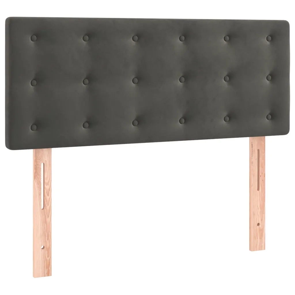 Giroletto a Molle con Materasso Grigio Scuro 90x200 cm Velluto