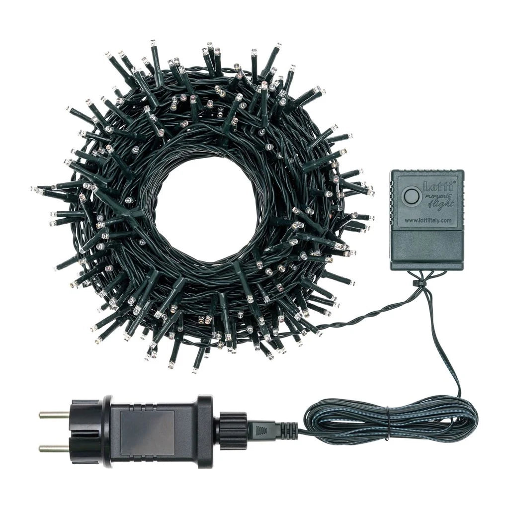 Catena 240 miniled bianco caldo con cavo verde diverse misure - giallo - 17.3 metri