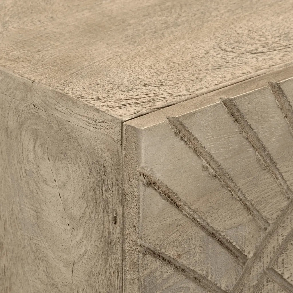 Cassettiera 55x30x76 cm in Legno Massello di Mango e Ferro 372016