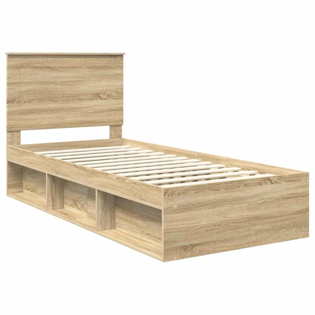 Struttura del letto Rovere Sonoma 90 x 200 cm Pino massello 3409410