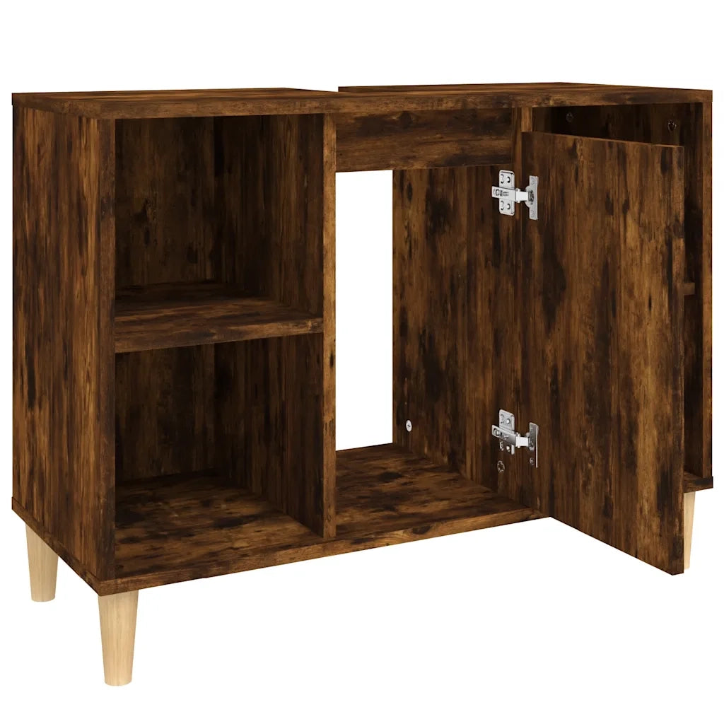 Mobile Lavabo | Armadio Lavabo Rovere Fumo 80x33x60 cm in Legno Multistrato