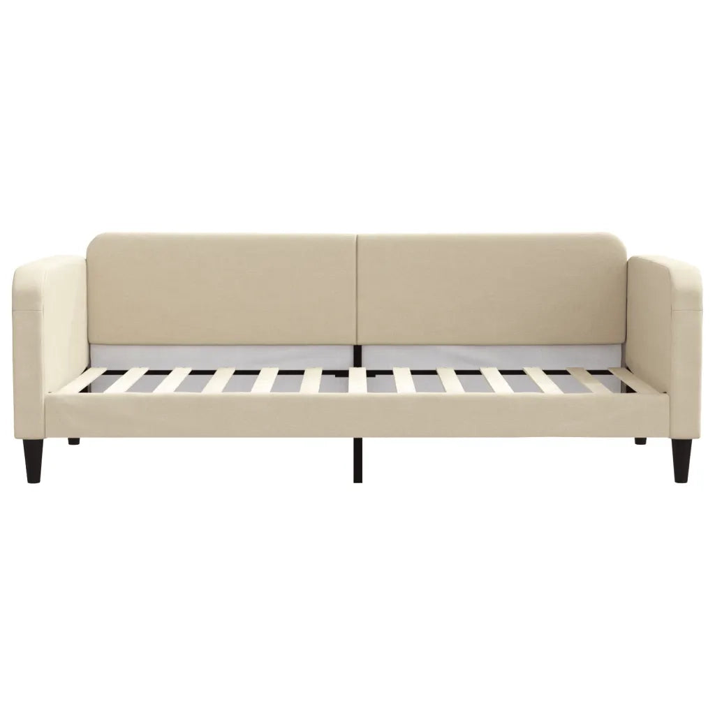 Divano Letto Estraibile con Cassetti Crema 80x200 cm in Tessuto