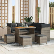 Set Divano da Giardino 9 pcs Grigio polyrattan 3361493